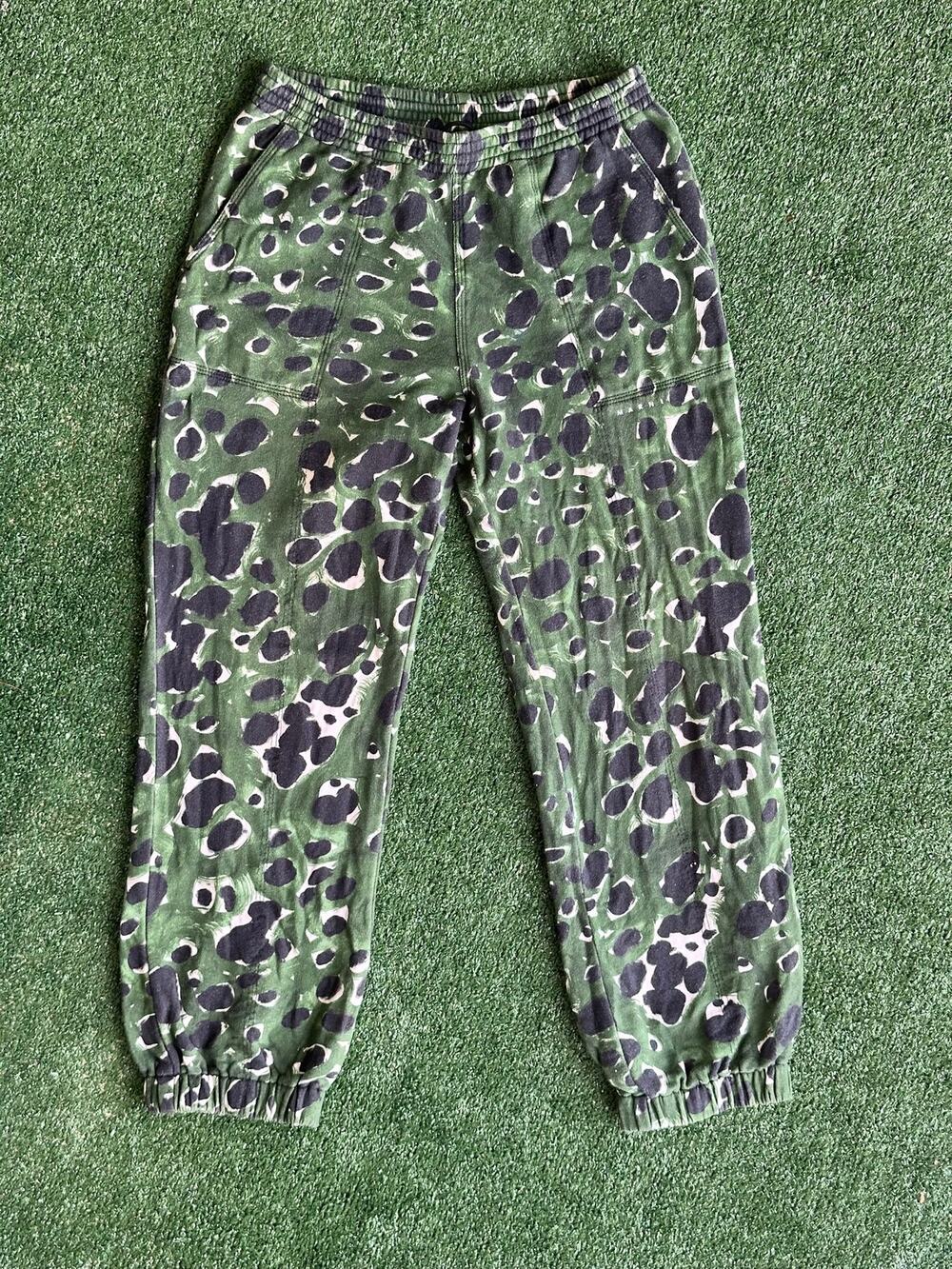 Marni Green Animal Print Faffle Fleece Joggers IT 46 Small